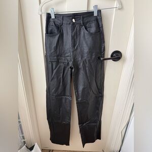 Black Faux Leather Pants